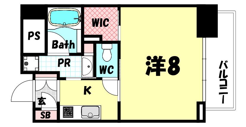 レジディア神戸元町(1K/4階)の間取り写真