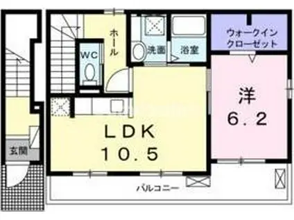 ローズK(1LDK/2階)の間取り写真