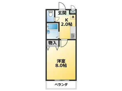 エクセル東浦(1K/2階)の間取り写真