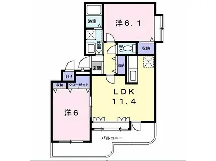 レーヴェ(2LDK/1階)の間取り写真