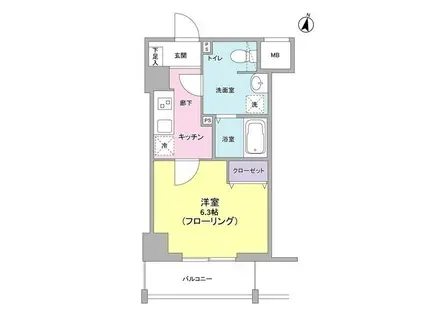 メゾン・ド・クロシェット(1K/5階)の間取り写真