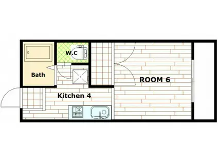 サンステージ(1K/2階)の間取り写真