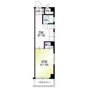 IRIE BLDG(1DK/1階)の間取り写真