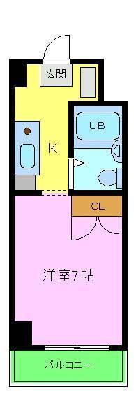 泉ヶ丘・アイビースクエア(1K/1階)の間取り写真