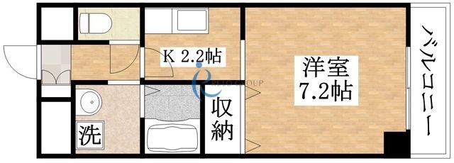 サンライズ平野南(ワンルーム/4階)の間取り写真