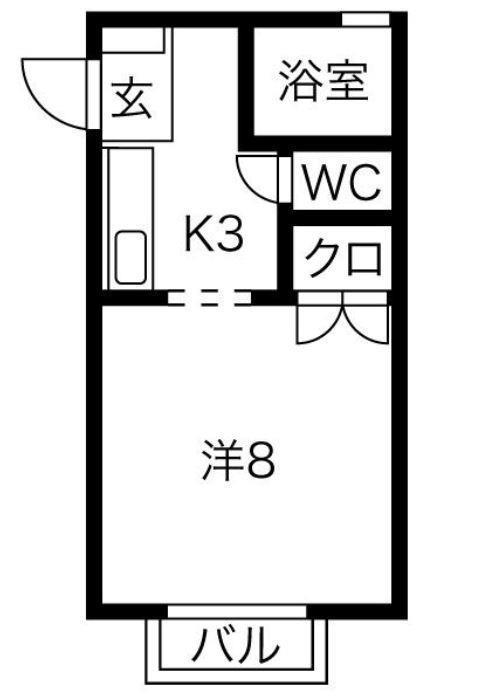 シャルム I(1K/1階)の間取り写真