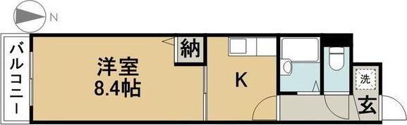 グランデージJUN(1K/1階)の間取り写真