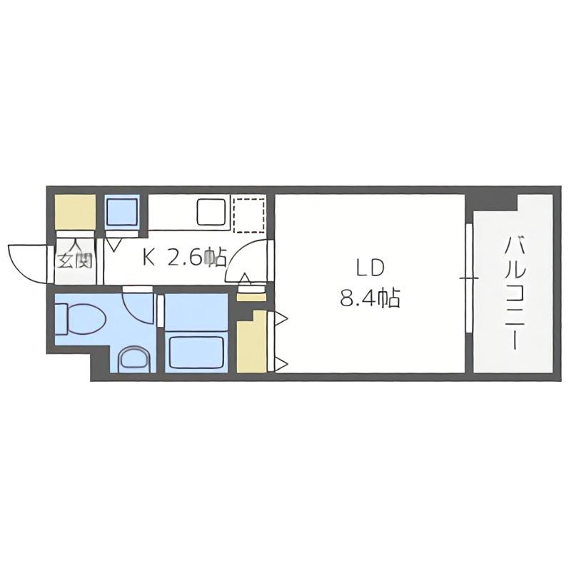 レジディア北3条(1K/6階)の間取り写真