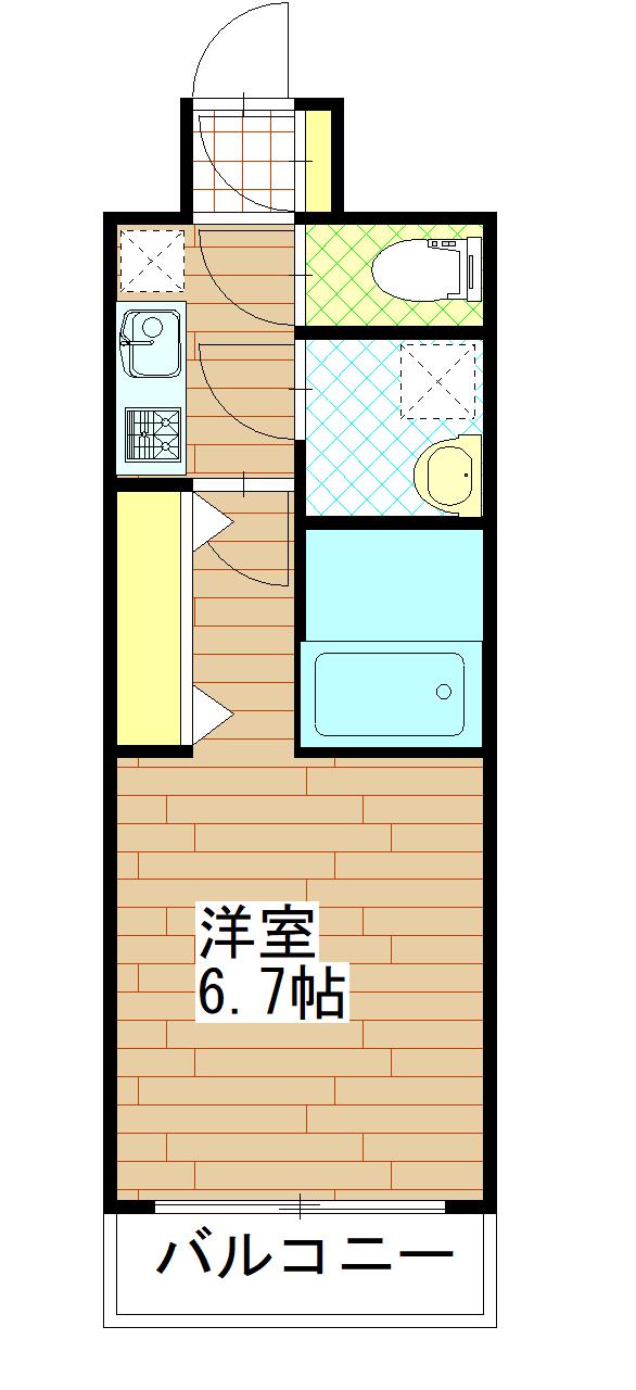 プライムアーバン仙台木町通(1K/4階)の間取り写真