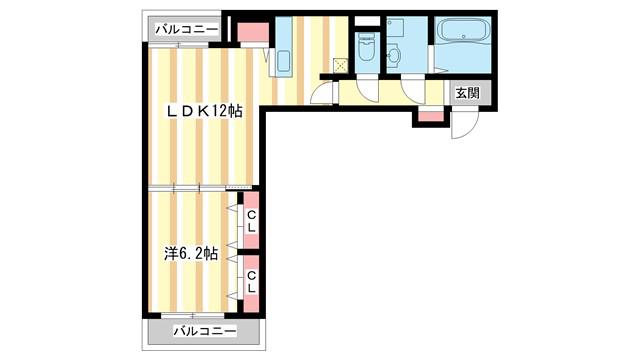アレグリア(1LDK/2階)の間取り写真