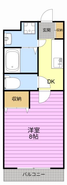 プレジール(1K/1階)の間取り写真