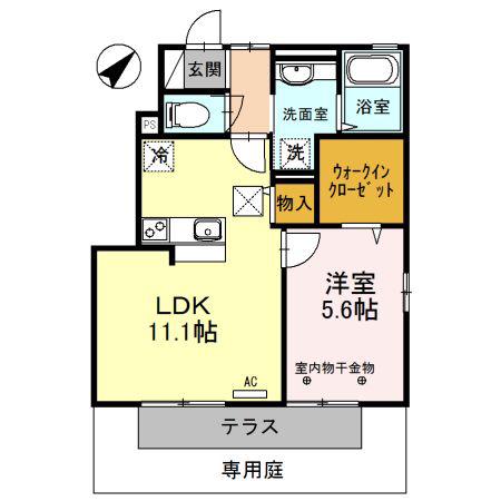 サンサンスクエア(1LDK/1階)の間取り写真