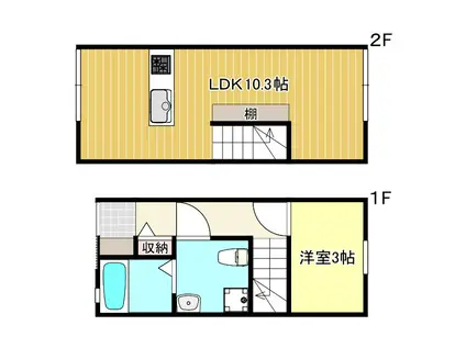 CONTRO B(1LDK/1階)の間取り写真