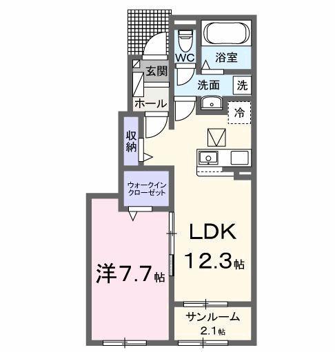 古ケ崎2丁目アパートA(1LDK/1階)の間取り写真