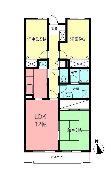 EXEDRA湘南(3LDK/2階)の間取り写真
