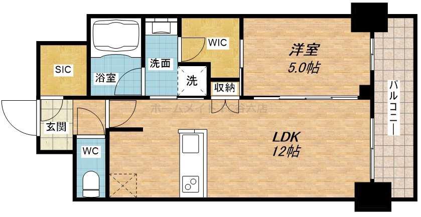 アーバネックス本町(1LDK/8階)の間取り写真