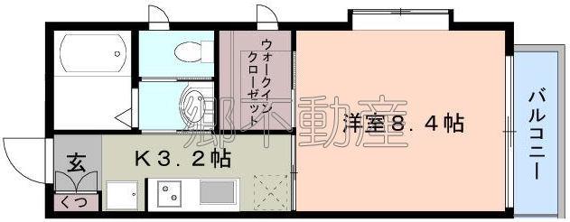 LUMIERE自由が丘(1K/1階)の間取り写真