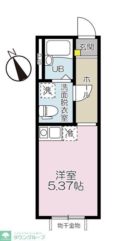 プロスペール神大前(ワンルーム/1階)の間取り写真