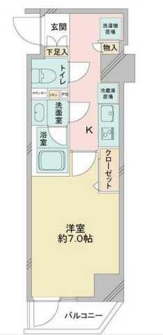 CAVANA浅草(1K/7階)の間取り写真
