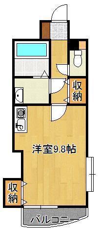 ギャラン小文字(ワンルーム/8階)の間取り写真