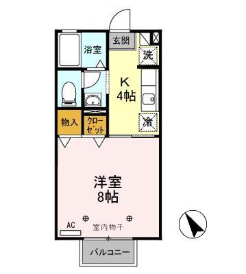 パークサイド城東(1K/1階)の間取り写真