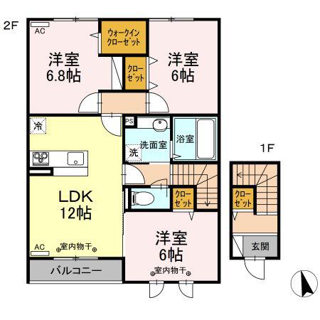 リーベンベルク(3LDK/2階)の間取り写真