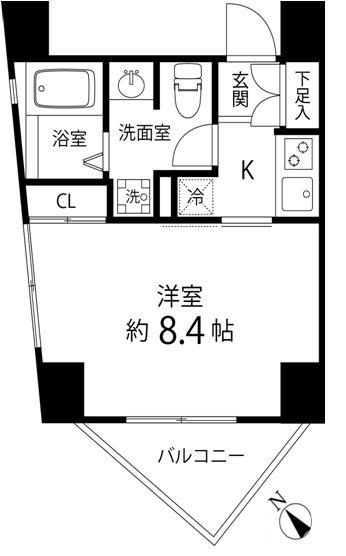 レニール本駒込(1K/6階)の間取り写真