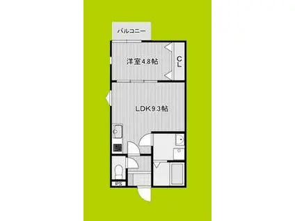 KIT祝町(1LDK/3階)の間取り写真