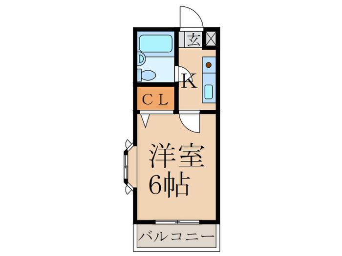 ホワイトパレス(1K/2階)の間取り写真