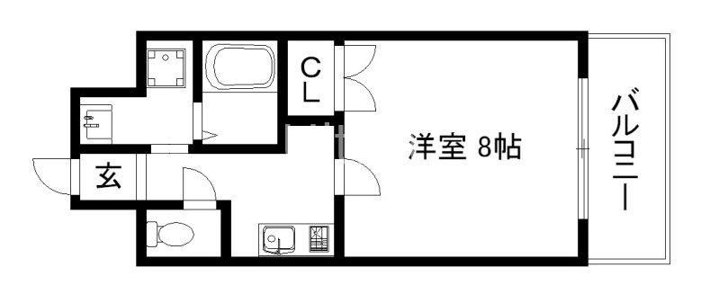 ティムール九条(1K/7階)の間取り写真