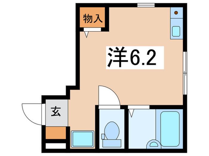 K-FLAT湘南(ワンルーム/1階)の間取り写真
