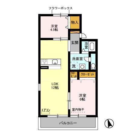 パークヒル(2LDK/2階)の間取り写真