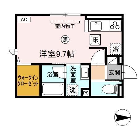 ボナ ベレッザ(ワンルーム/1階)の間取り写真