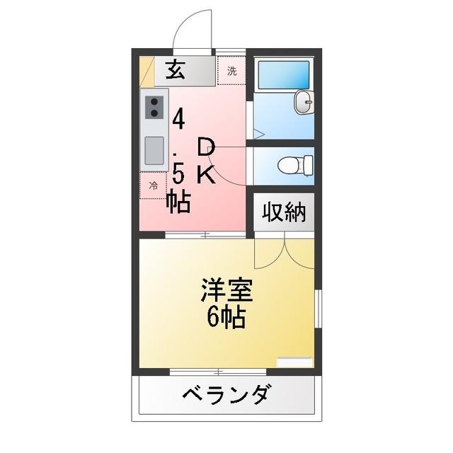 コーポ並木(1DK/1階)の間取り写真