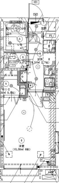 メゾンケアキ(1K/1階)の間取り写真