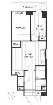 アスティ三宮(2LDK/9階)の間取り写真