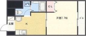 ティーズドリーム名駅(1K/7階)の間取り写真