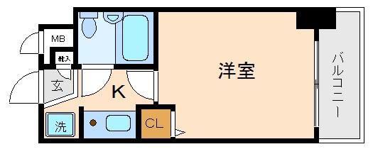 クリオ片倉町6番館(1K/4階)の間取り写真
