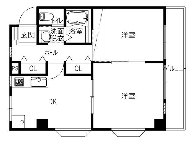ノースヴィレッジII(2DK/6階)の間取り写真