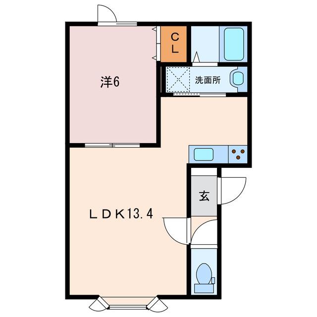 DEAR COURT KHAI(1LDK/1階)の間取り写真