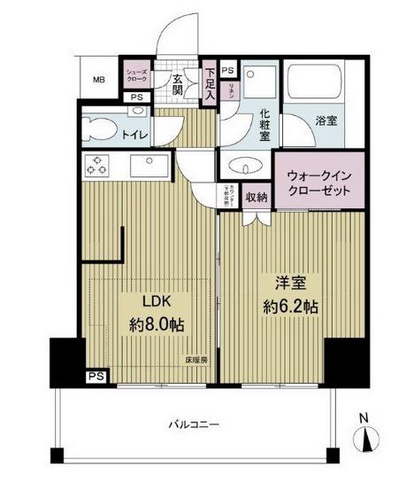 アデニウム東日本橋(1LDK/11階)の間取り写真
