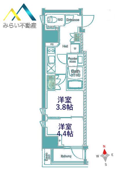 スタイリオ川崎(2K/2階)の間取り写真