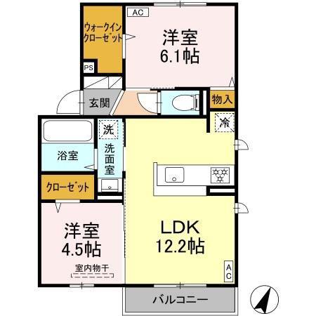 ソフィア古川町(2LDK/2階)の間取り写真