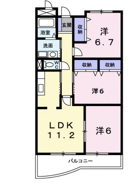 コンフォート・スクエア(3LDK/3階)の間取り写真