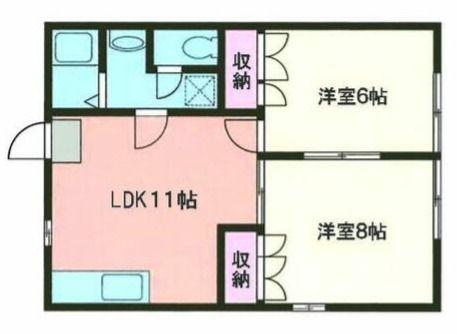 仲居ハイツIII(2LDK/1階)の間取り写真