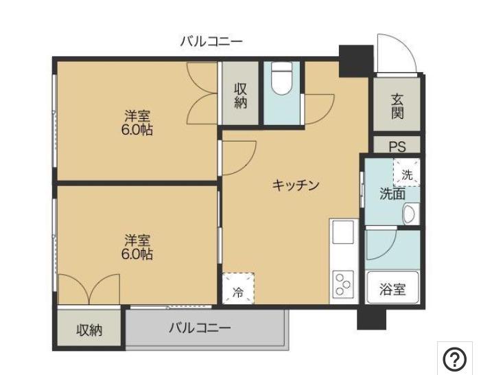 BASE津田(2DK/3階)の間取り写真