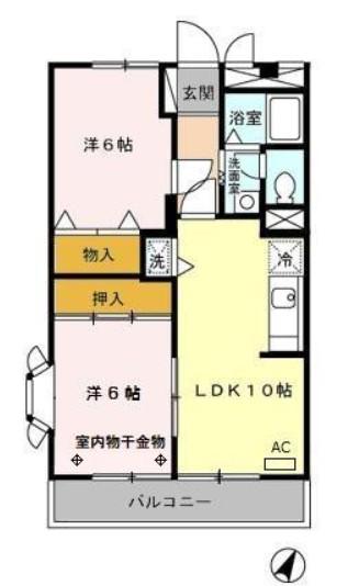 グローリアスハイツ(2LDK/1階)の間取り写真