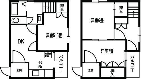 ジュネスIWATA(3DK/4階)の間取り写真