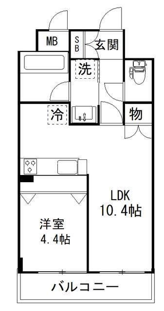 PRESCELTO弐番館(1LDK/1階)の間取り写真