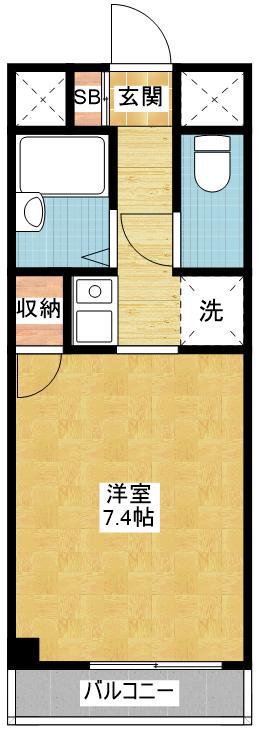 シャルマン千種(ワンルーム/2階)の間取り写真